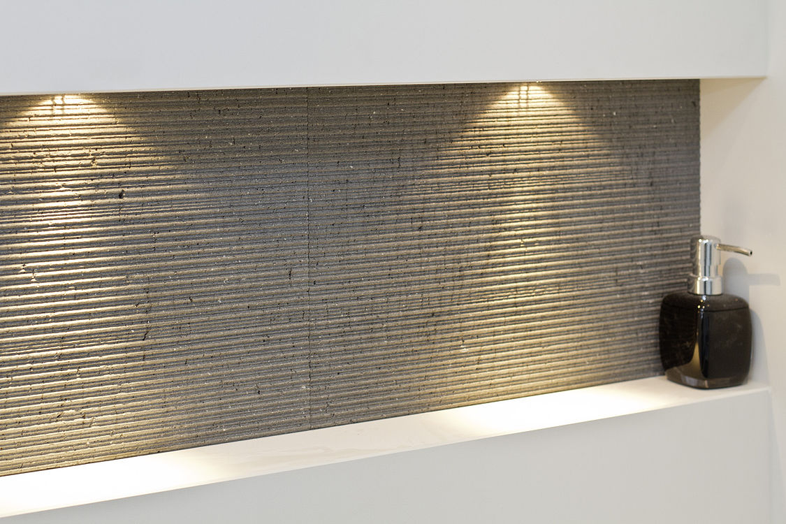 Caesarstone 1141 Perfect White / Basaltina – Bäder Projekt